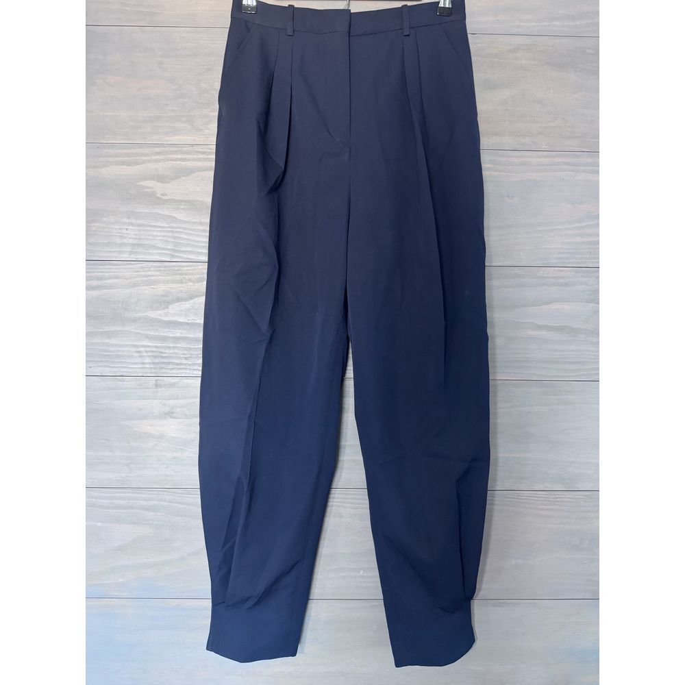 Tory Burch Romania Wool Pleated Pants Trousers Tapered Leg‎ Ankle Zip Pleat Sz 6